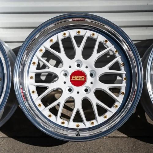 BBS LM 127 | 19×10.5″ ET32 | 5×112 | Gloss White / Chrome Double Step