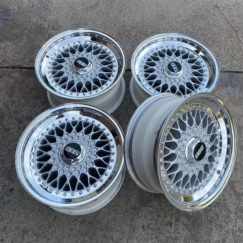 BBS RS 005 Wheels | 16x7 & 8" ET23 | 5x120 | Raw Silver / Chrome Lip / Silver BBS Logos - Image 5