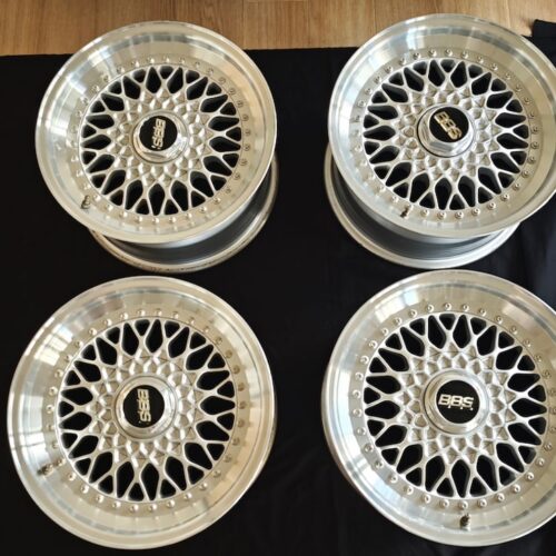 BBS RS 023 Wheels | 16×8″ ET24 | 5×112 | Three-Piece Forged | Raw Silver / Polished Lip
