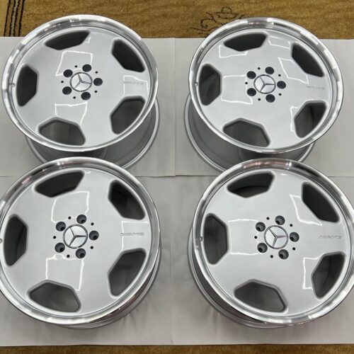 AMG Aero II Monoblock Wheels W140 | 19×8.5 & 9.5″ ET46 | 5×112 | Staggered | Silver / Polished Lip | OEM PN HWA140