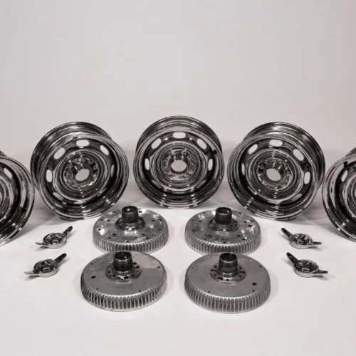 Rudge Knock-Off Wheels | 15×4.5 | Chrome | Manufactured by KPZ Germany | $15k Restoration 2022 | Splined Hubs with Knock-Off Spinners & Brake Drums