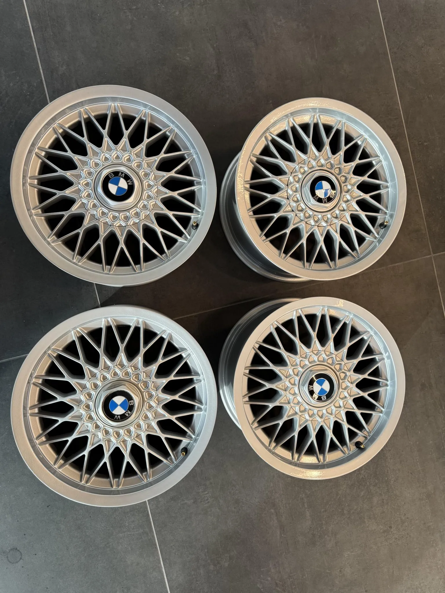 BMW Style 5 wheels 16 inch BBS square silver set