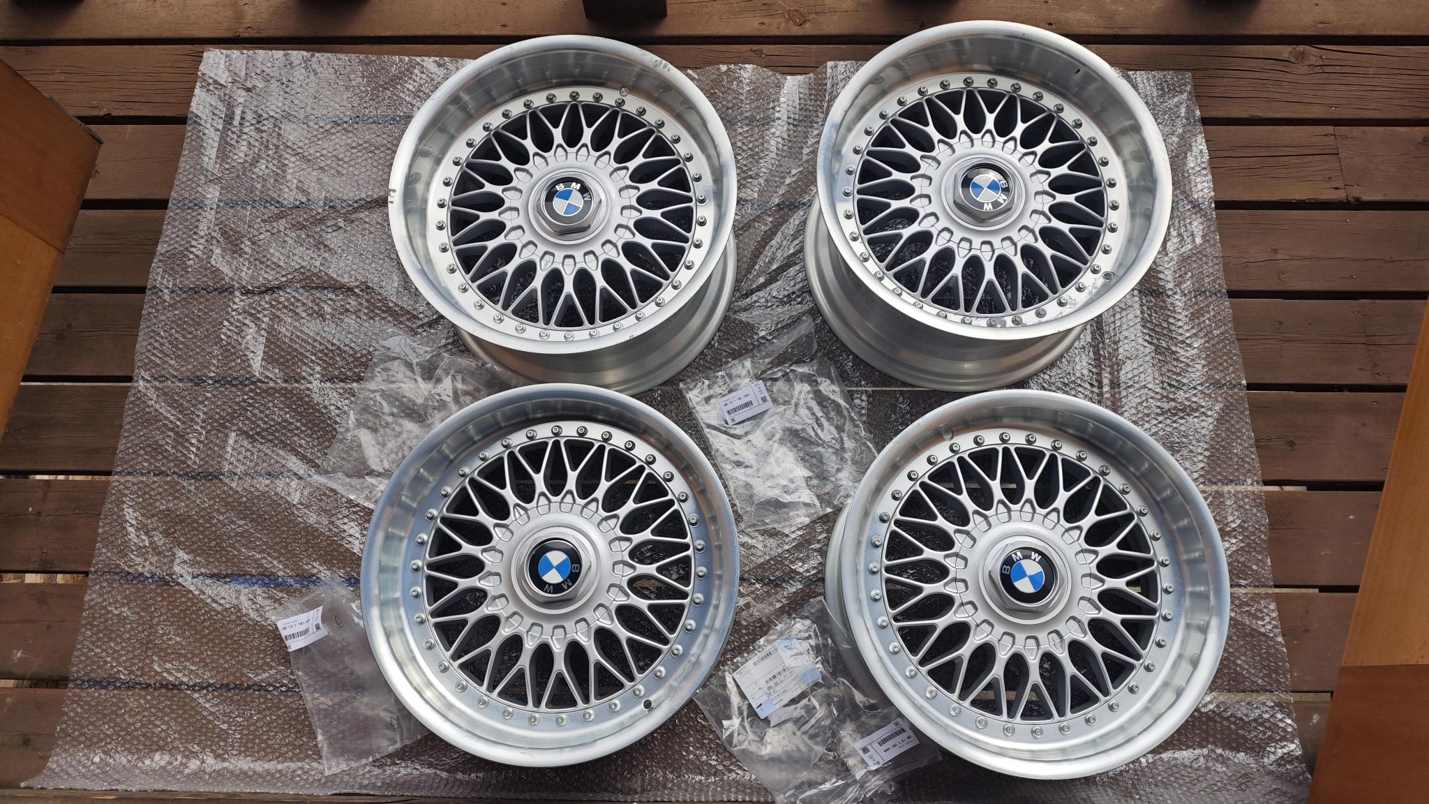 BBS RC Style 5 wheels silver mesh staggered BMW set