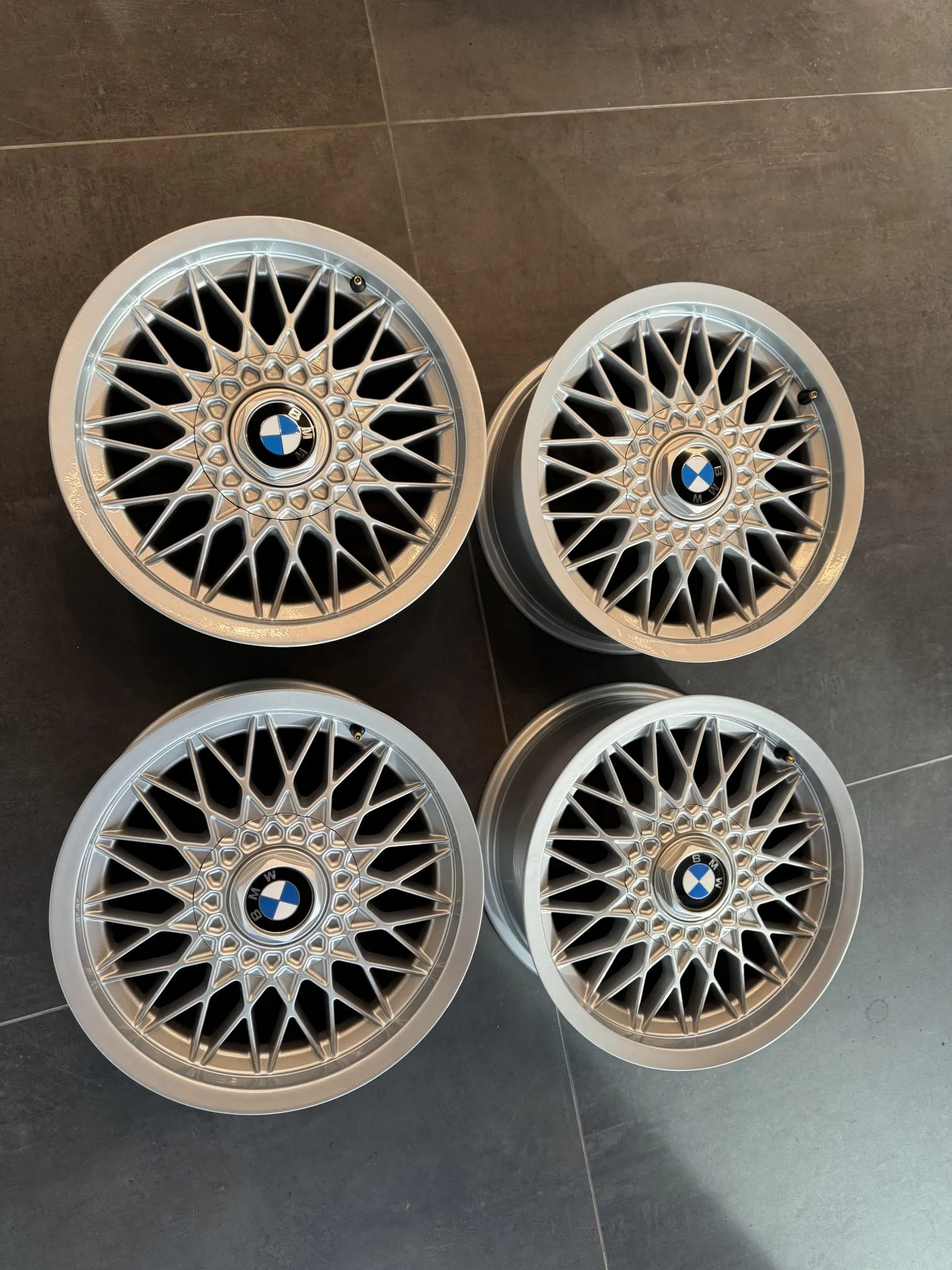 BMW Style 5 wheels 16 inch BBS square silver set