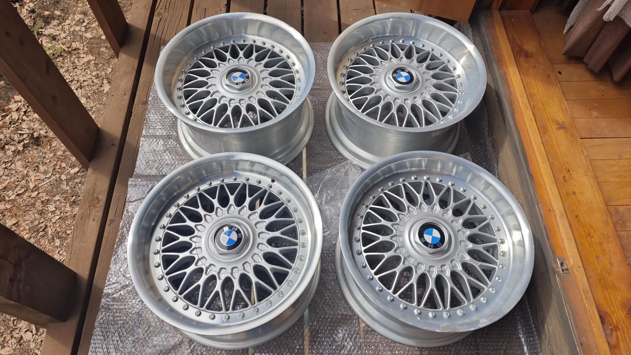 BBS RC Style 5 wheels silver mesh staggered BMW set