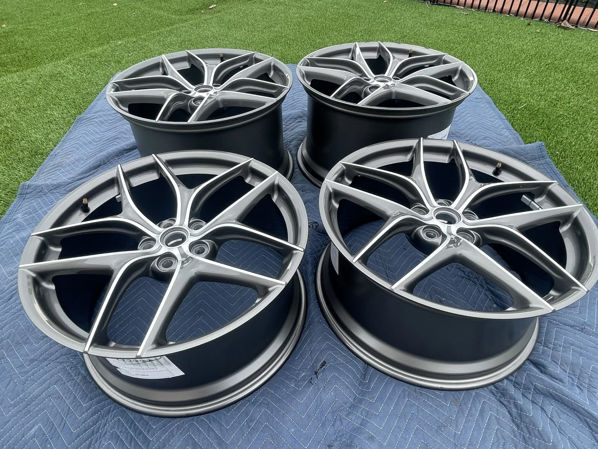 Ferrari F12berlinetta wheels forged staggered gray diamond cut set