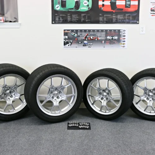 Ford GT Wheels by BBS | 18×9 Front ET50 / 19×11.5 Rear ET40 | Single-Piece Forged | Silver | Made in Japan | PN RG395 / RG396 | Bridgestone Potenza RE050A Tires & Lug Nuts