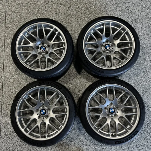 BMW Style 163M Wheels by BBS | 19×8 Front ET47 / 19×9.5 Rear ET27 | Single-Piece | Silver | BMW M Center Caps | PN 0347027 / 0347029 | with Michelin Pilot Sport 4S Tires