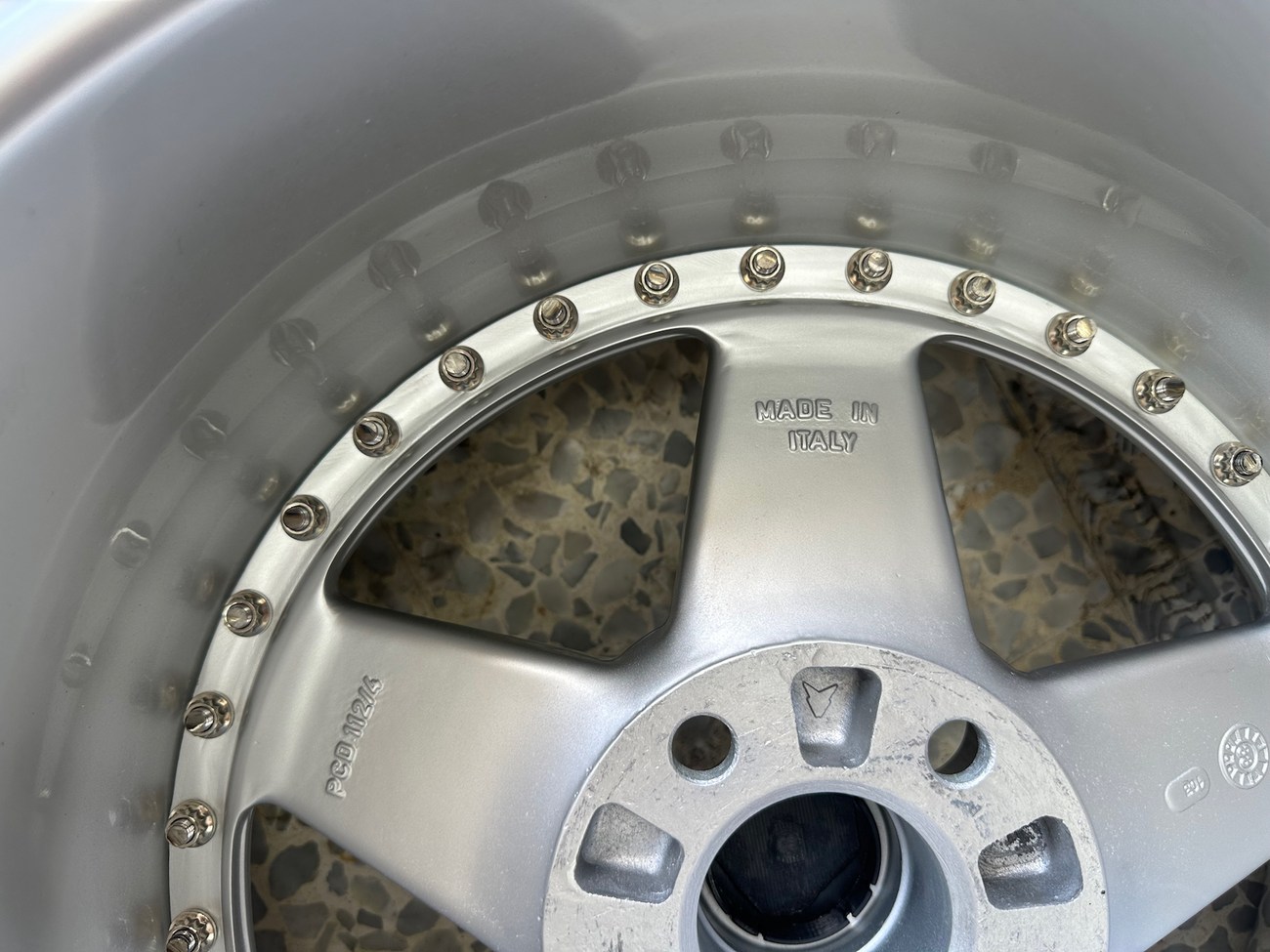 AMG Penta Wheels | 17x8.5 & 10" ET21 | 4x112 | Staggered Three-Piece | Pre-Merger 1988 | Machined Silver / Chrome Lip - Image 14