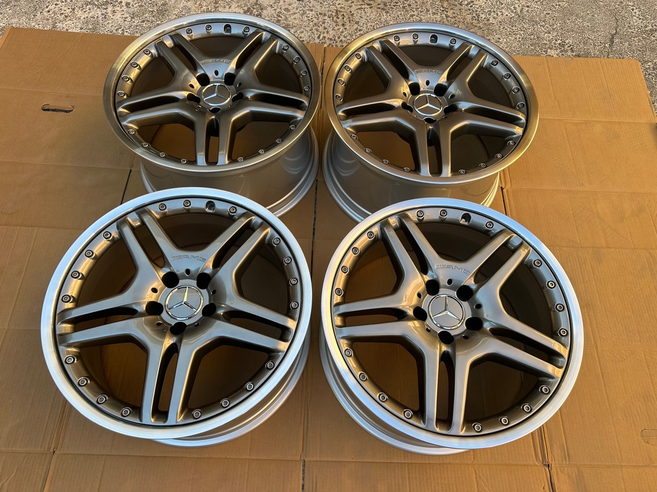 AMG Cromodora Wheels | 19x8.5 & 10" ET25/ET28 | 5x112 | Staggered Two-Piece | Gunmetal / Machined Lip | OEM PN A230 - Image 2