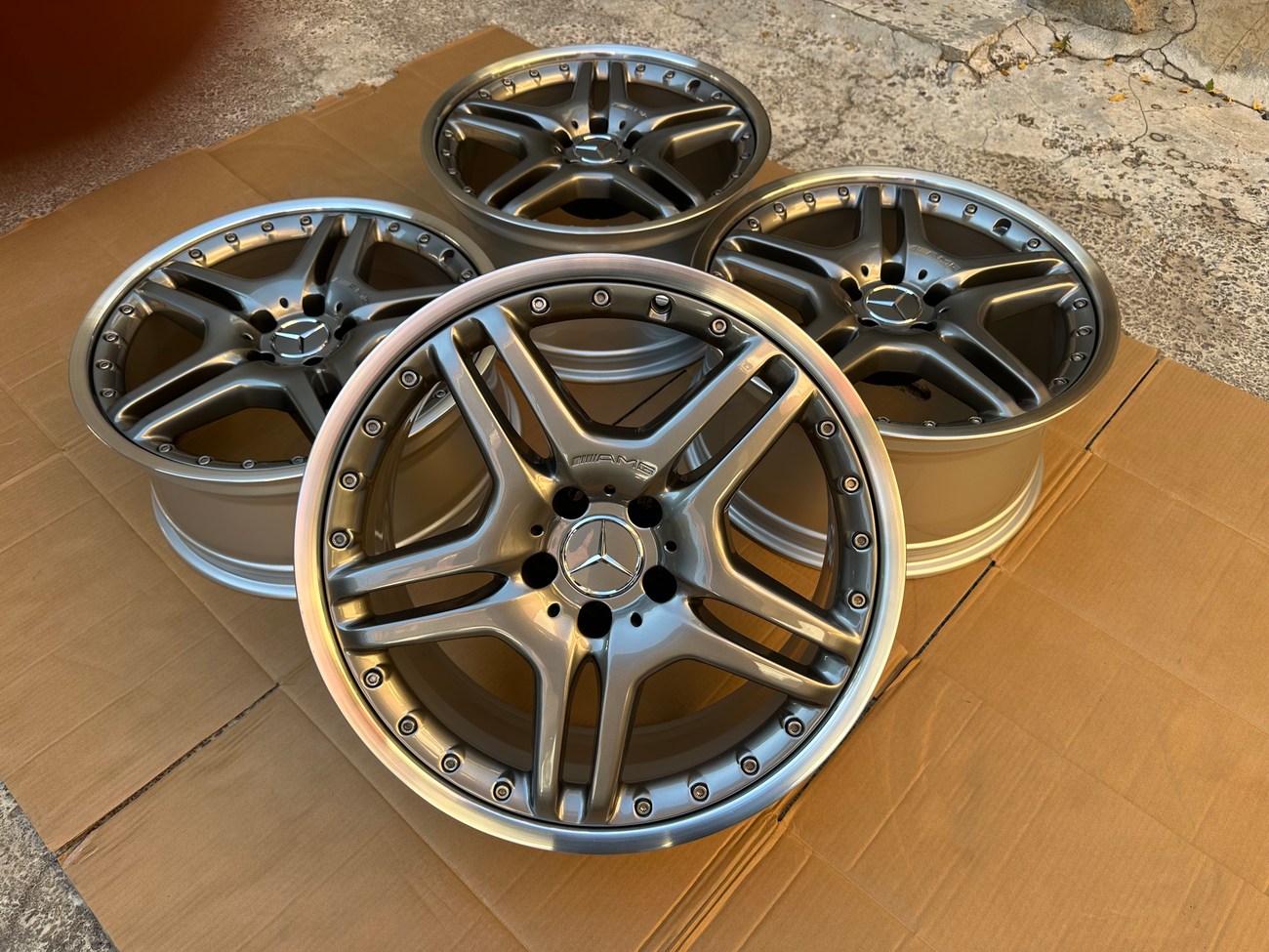 AMG Cromodora Wheels | 19x8.5 & 10" ET25/ET28 | 5x112 | Staggered Two-Piece | Gunmetal / Machined Lip | OEM PN A230 - Image 3