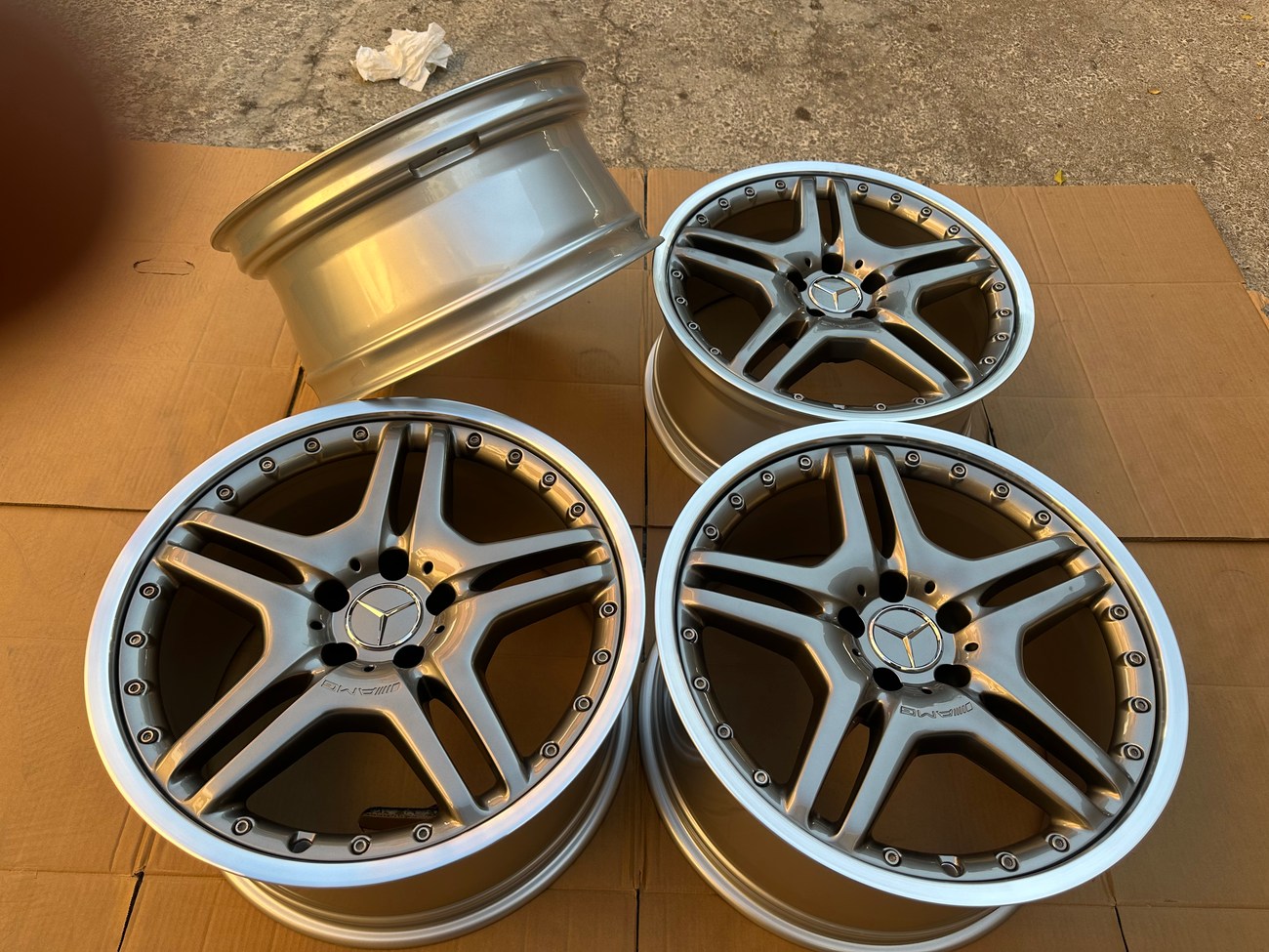 AMG Cromodora Wheels | 19x8.5 & 10" ET25/ET28 | 5x112 | Staggered Two-Piece | Gunmetal / Machined Lip | OEM PN A230 - Image 4