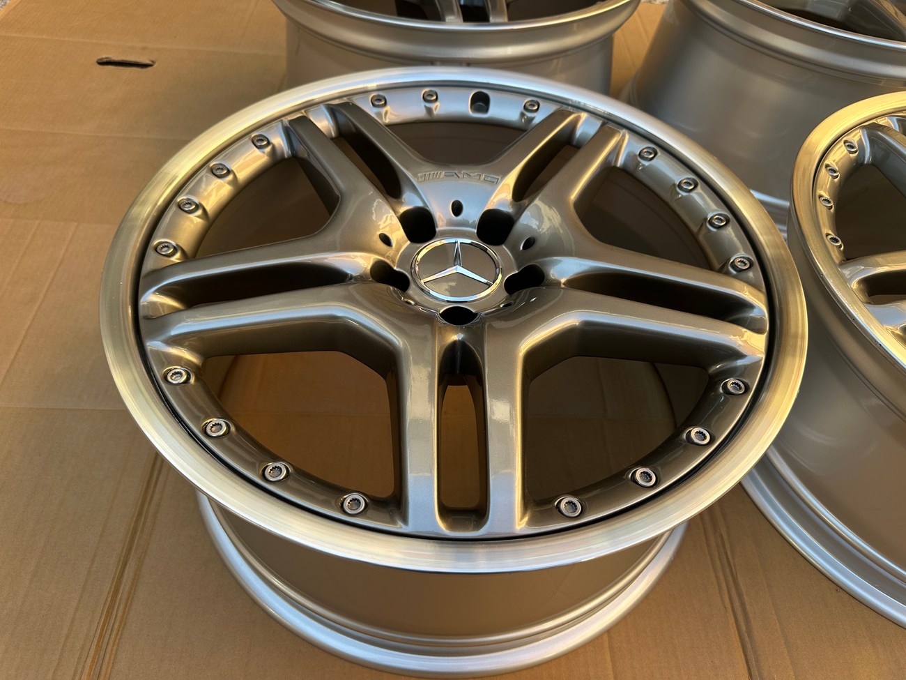 AMG Cromodora Wheels | 19x8.5 & 10" ET25/ET28 | 5x112 | Staggered Two-Piece | Gunmetal / Machined Lip | OEM PN A230 - Image 6