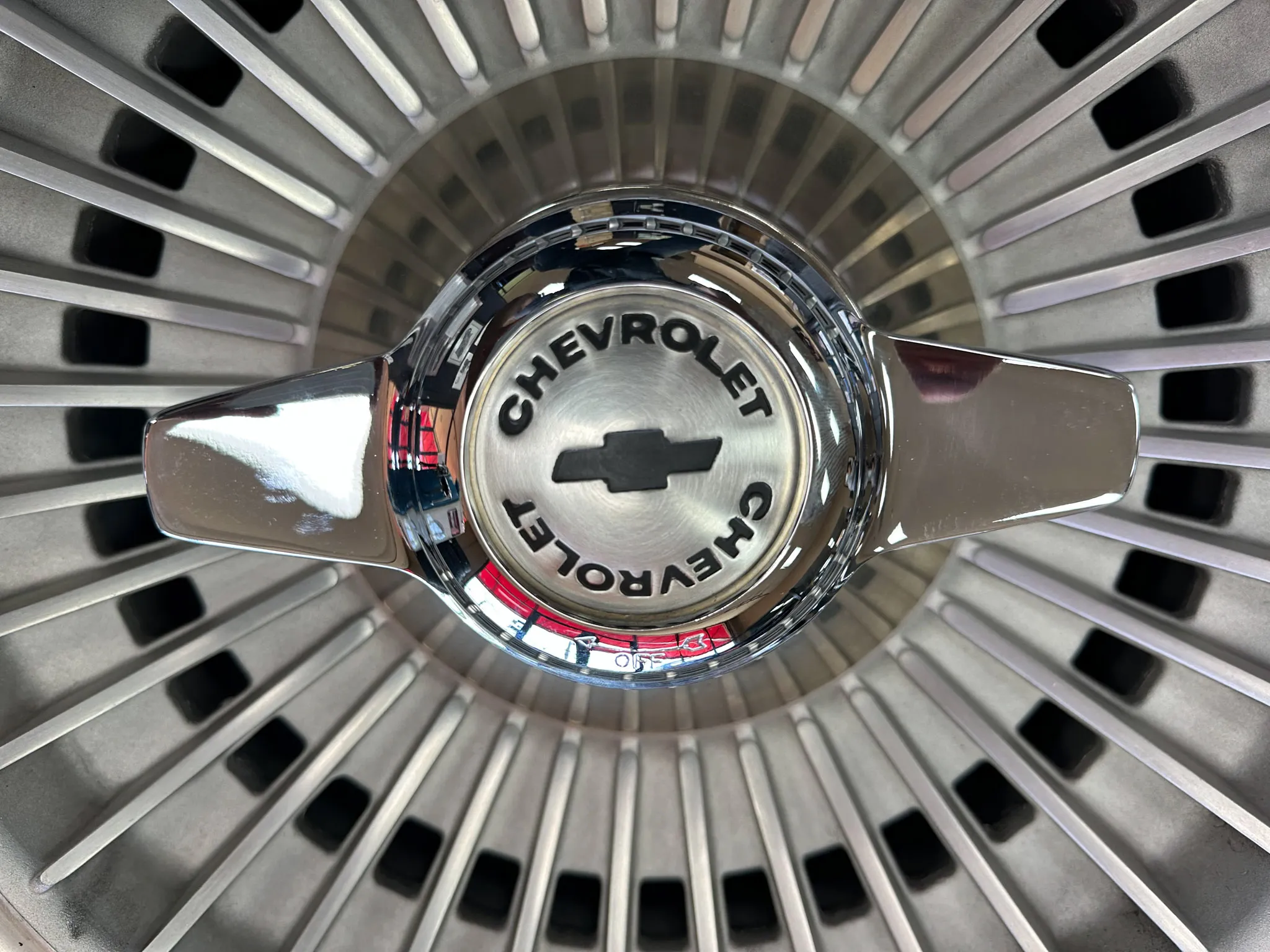Kelsey-Hayes Knock-Off Wheels | 15x6 | Radial Fin Design | Two-Bar Spinners | Chevrolet Corvette | Hub Adapters & Hammer Included - Image 12