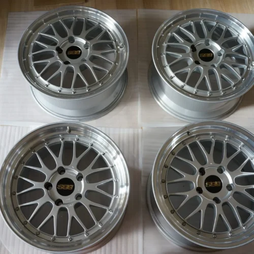 BBS LM Wheels | 18″ | Two-Piece | Staggered | Silver w/Polished Lips