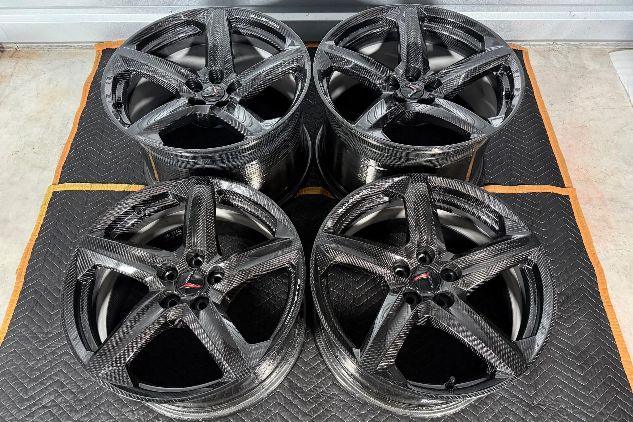 Corvette C8 Z06 carbon fiber wheels staggered set