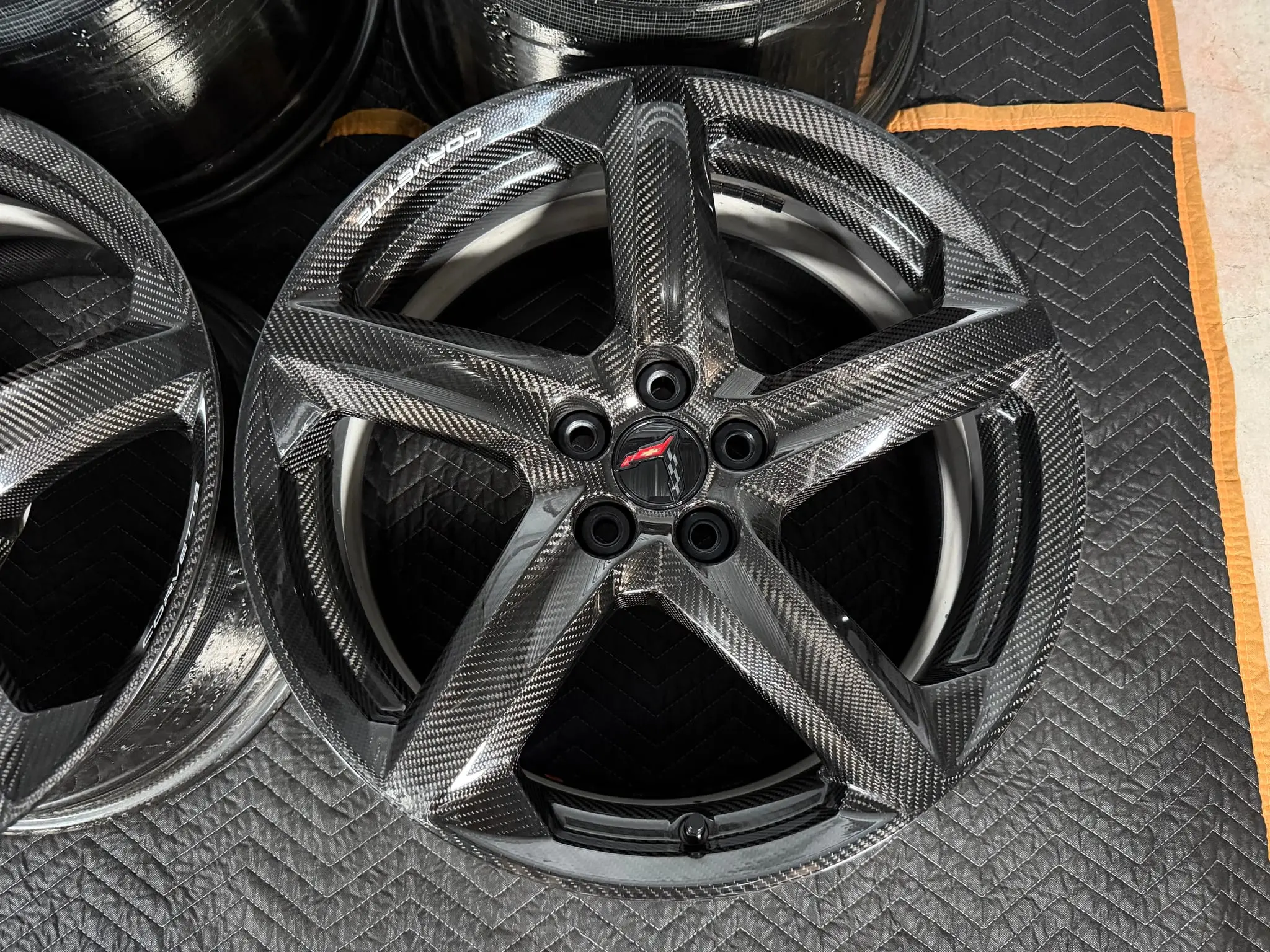 Corvette C8 Z06 carbon fiber wheels staggered set