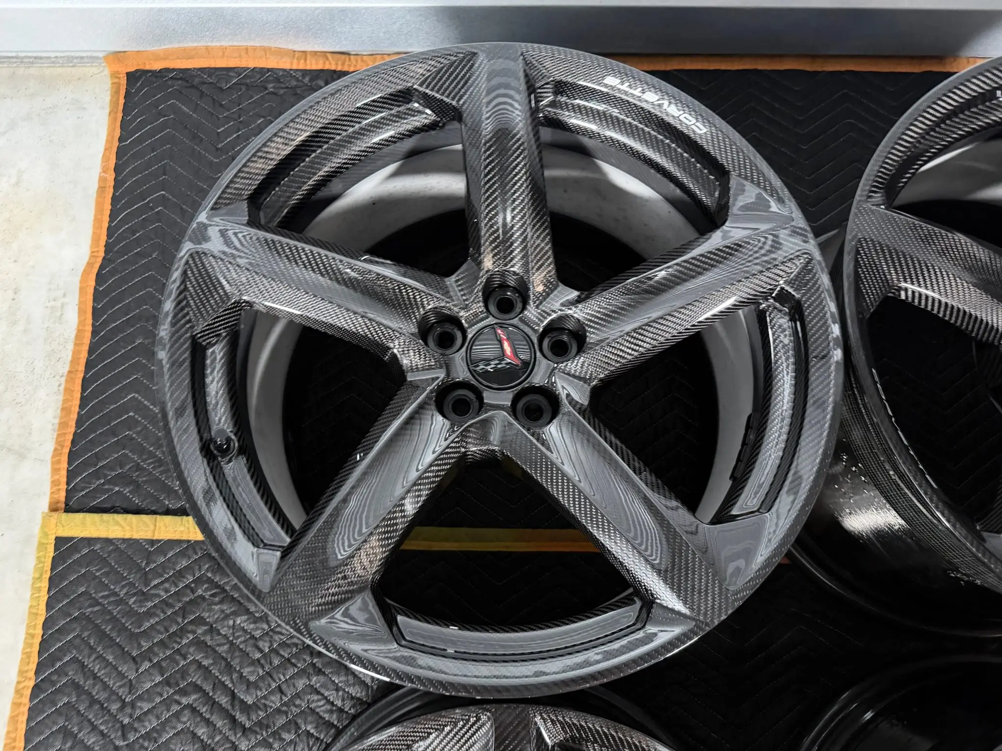 Corvette C8 Z06 carbon fiber wheels staggered set