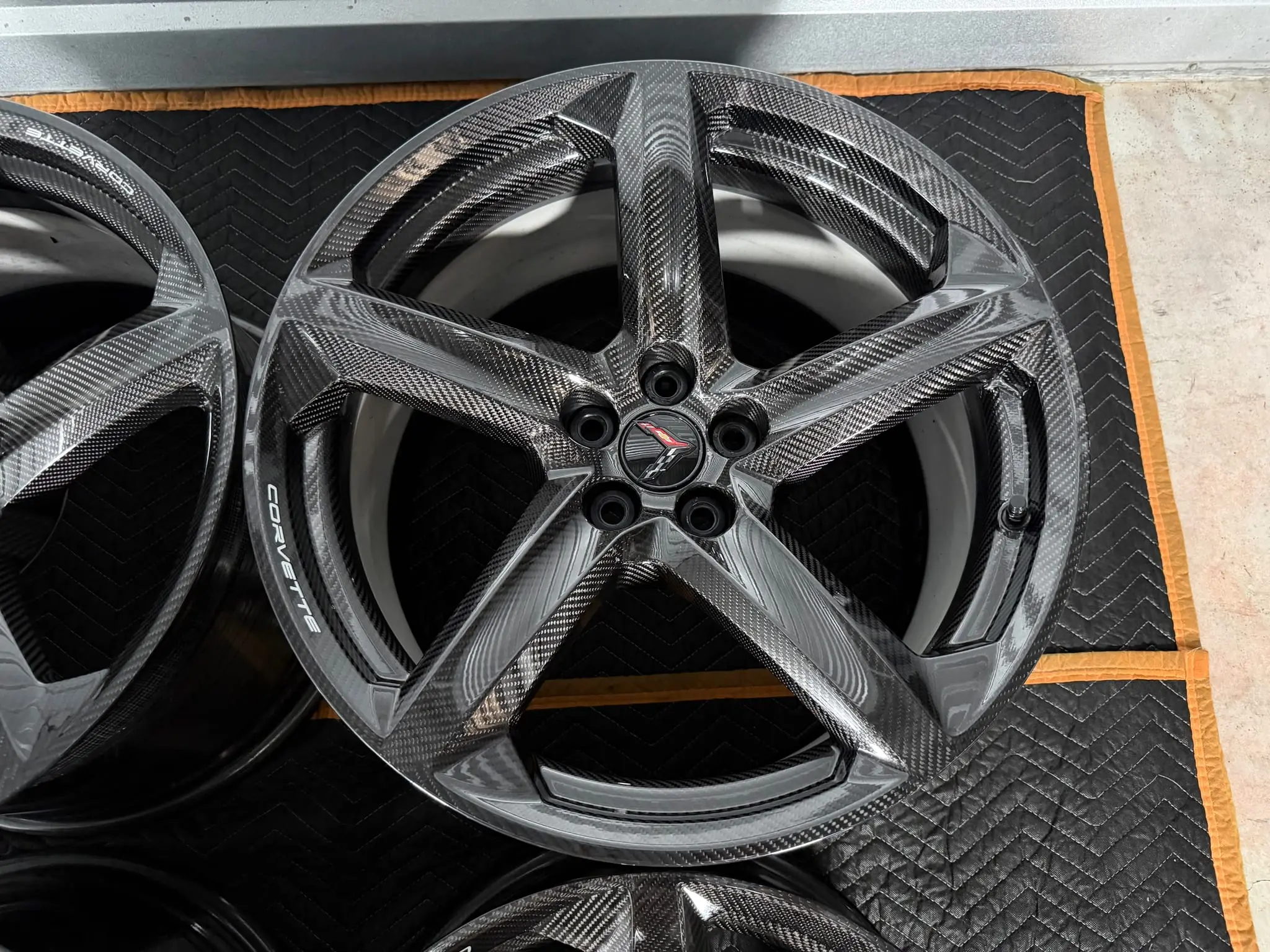 Corvette C8 Z06 carbon fiber wheels staggered set