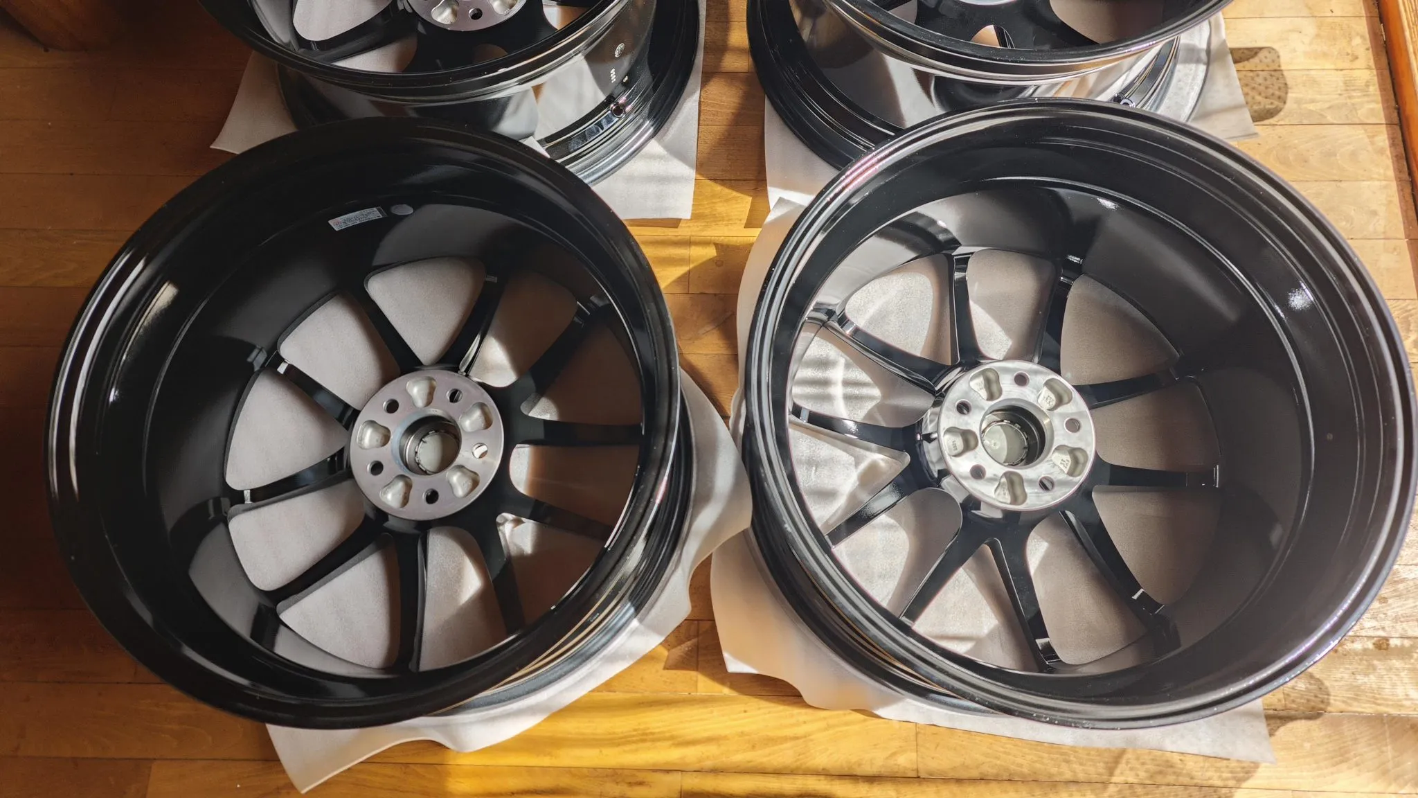 BBS RI-A wheels 20 inch forged diamond cut black Nissan set