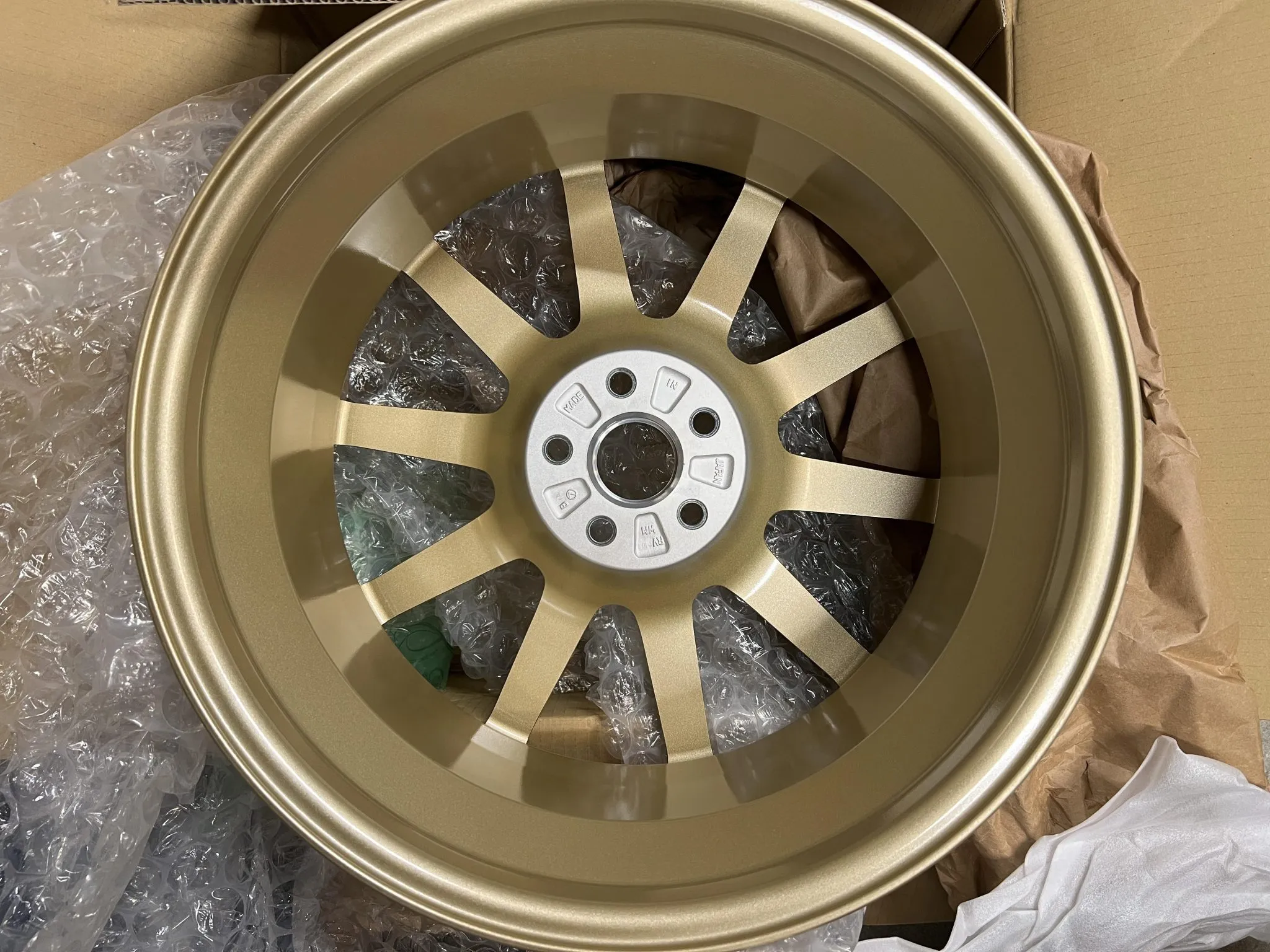 BBS wheels 17 inch forged gold Bridgestone Potenza tires set