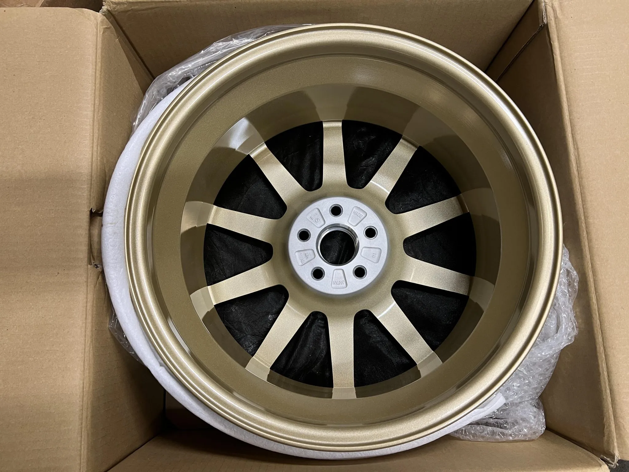BBS wheels 17 inch forged gold Bridgestone Potenza tires set