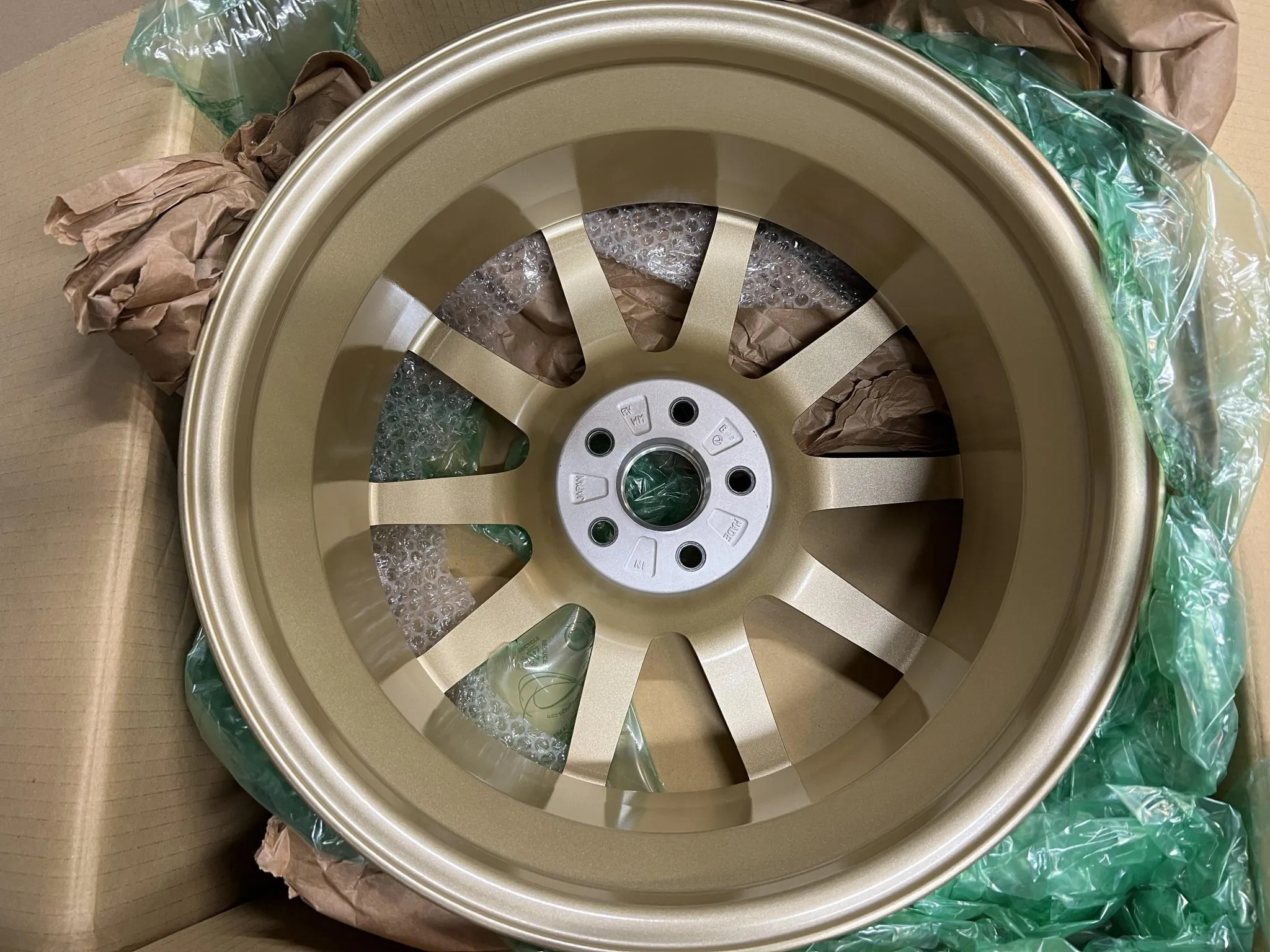 BBS wheels 17 inch forged gold Bridgestone Potenza tires set