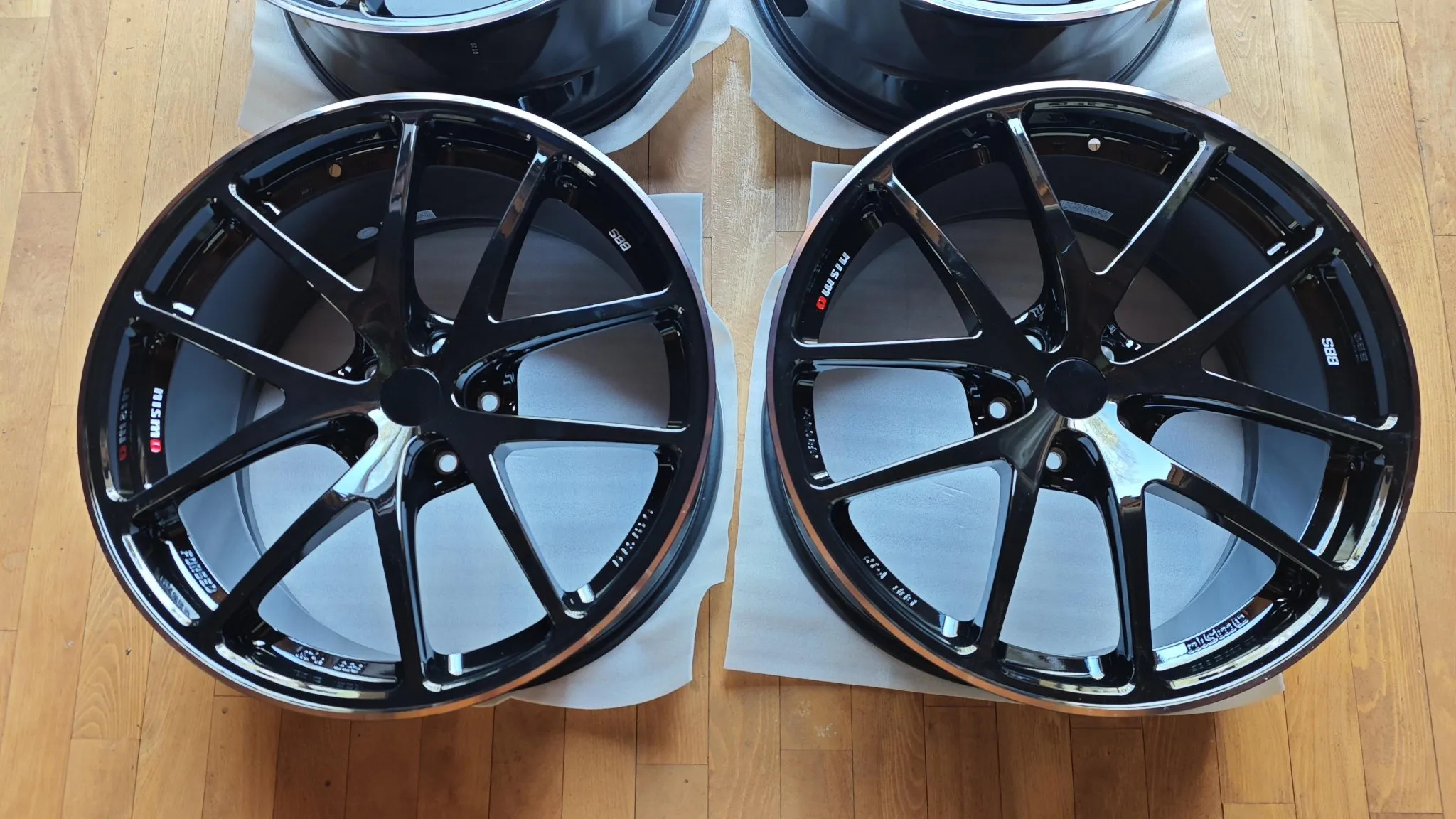 BBS RI-A wheels 20 inch forged diamond cut black Nissan set