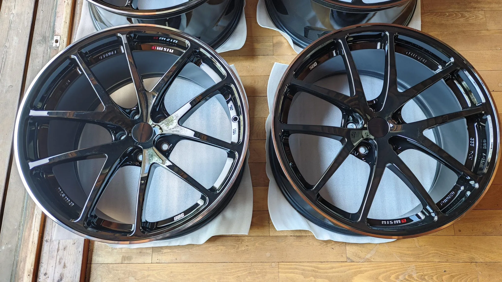 BBS RI-A wheels 20 inch forged diamond cut black Nissan set