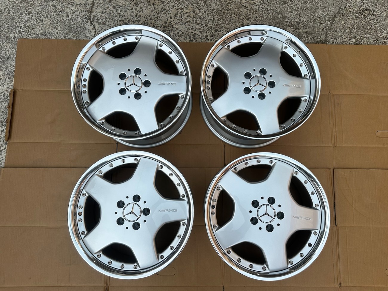 AMG Aero II Monoblock Wheels 18 Inch Staggered 5x112 Silver Machined HWA129 — Elite BBS Wheels