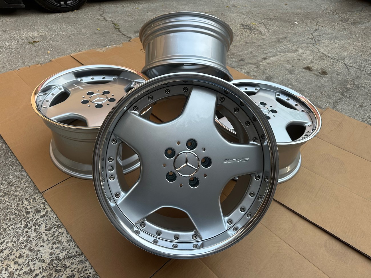 AMG Aero II Monoblock Wheels — 18" Staggered | 5x112 | Silver / Machined Lip | OEM PN HWA129 400 15 02 & HWA129 400 17 02 - Image 9