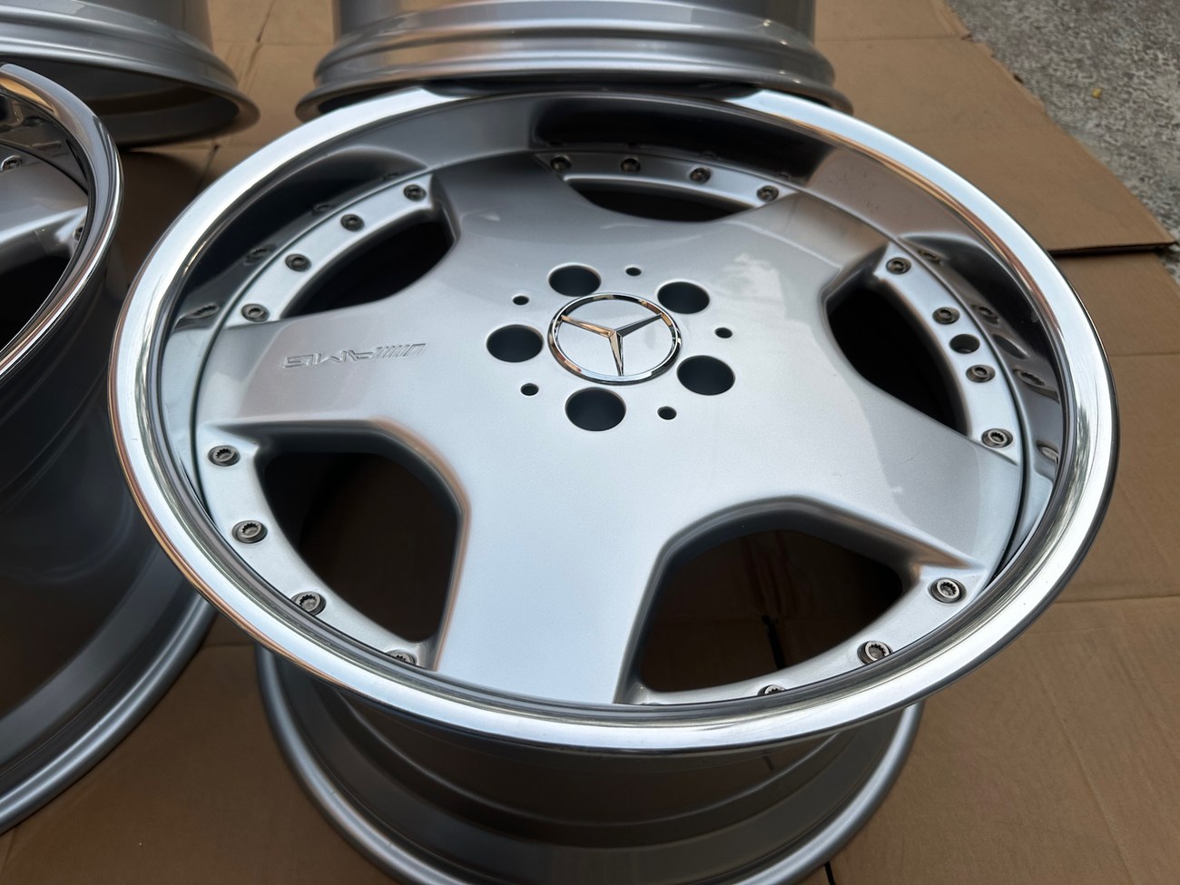 AMG Aero II Monoblock Wheels 18 Inch Staggered 5x112 Silver Machined HWA129 — Elite BBS Wheels