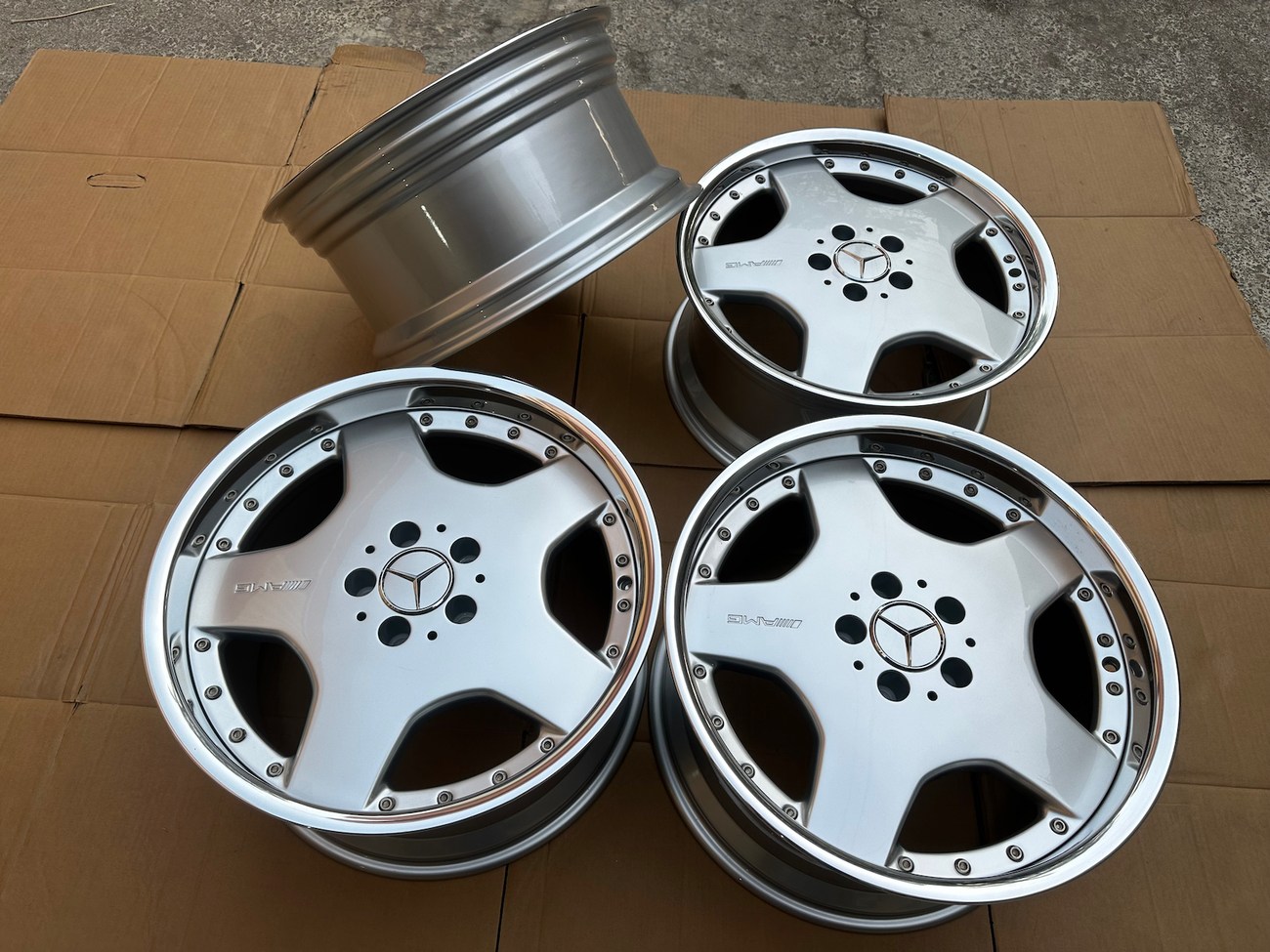 AMG Aero II Monoblock Wheels — 18" Staggered | 5x112 | Silver / Machined Lip | OEM PN HWA129 400 15 02 & HWA129 400 17 02 - Image 5