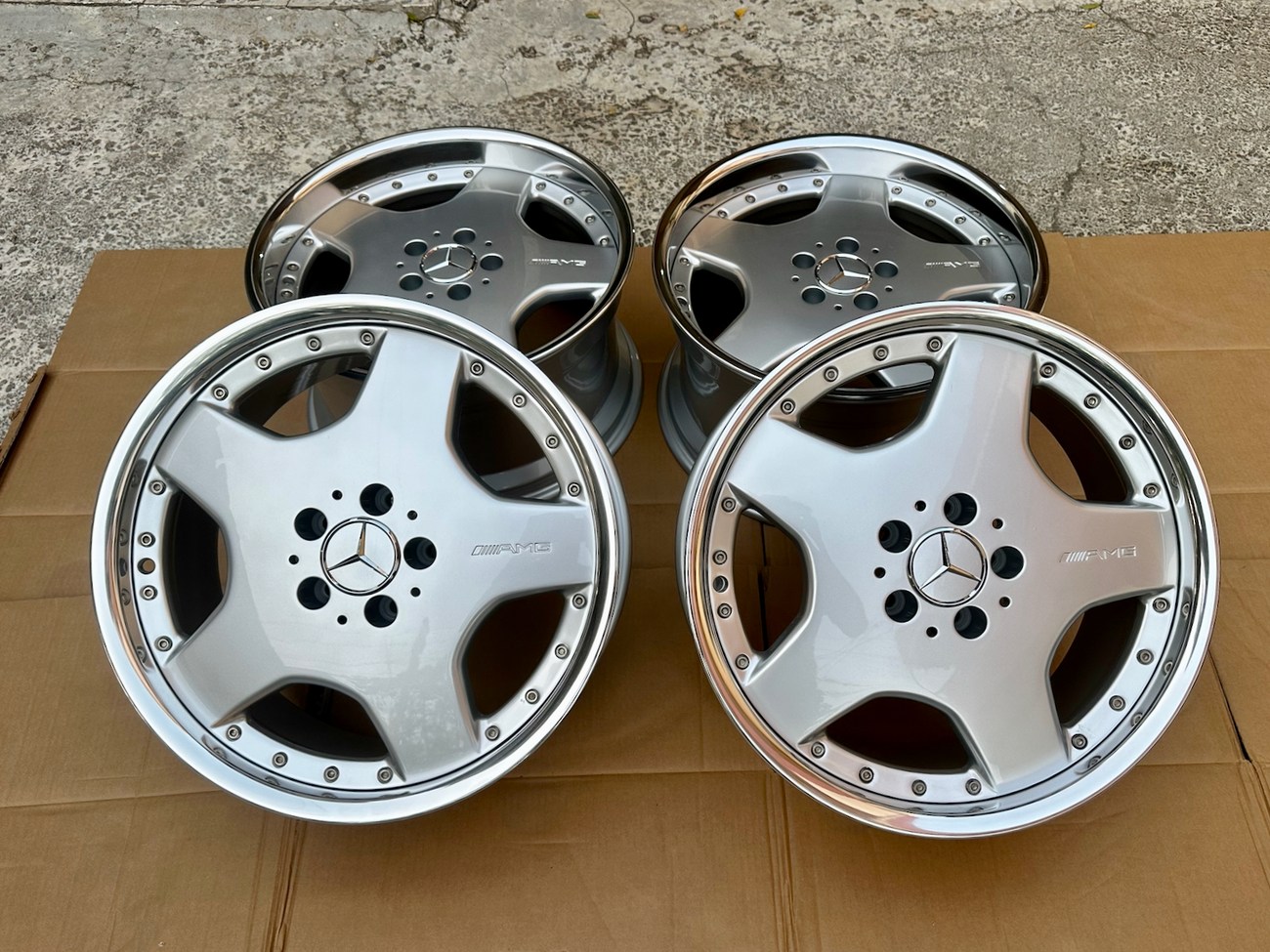 AMG Aero II Monoblock Wheels — 18" Staggered | 5x112 | Silver / Machined Lip | OEM PN HWA129 400 15 02 & HWA129 400 17 02 - Image 6
