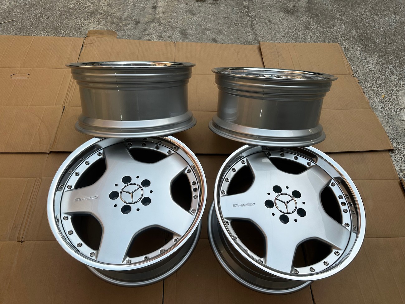 AMG Aero II Monoblock Wheels — 18" Staggered | 5x112 | Silver / Machined Lip | OEM PN HWA129 400 15 02 & HWA129 400 17 02 - Image 7