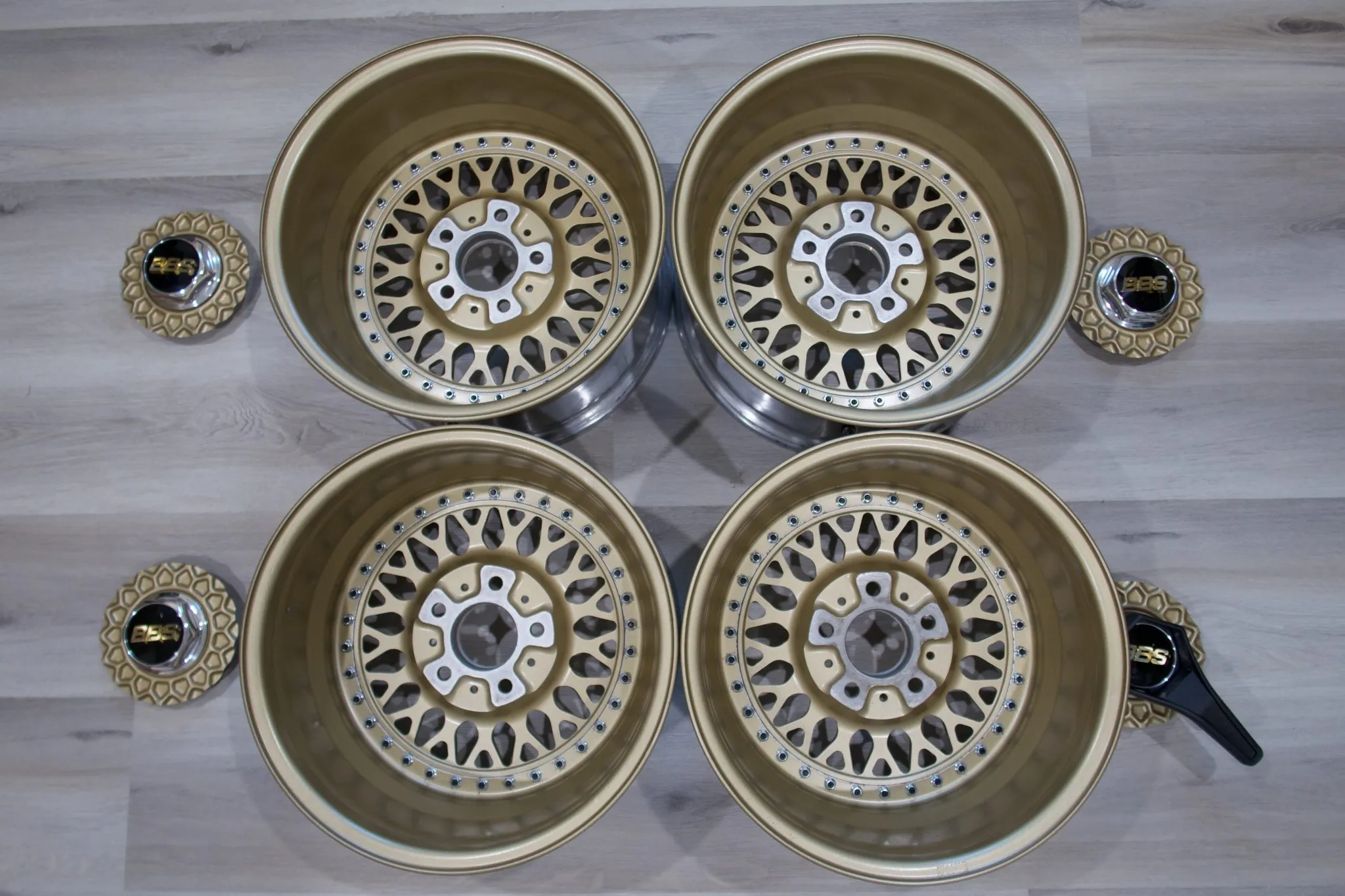 BBS Wheels for BMW E28 | 16x8 ET11 | Gold with Polished Lips | BBS-Logo Center Covers - Image 15