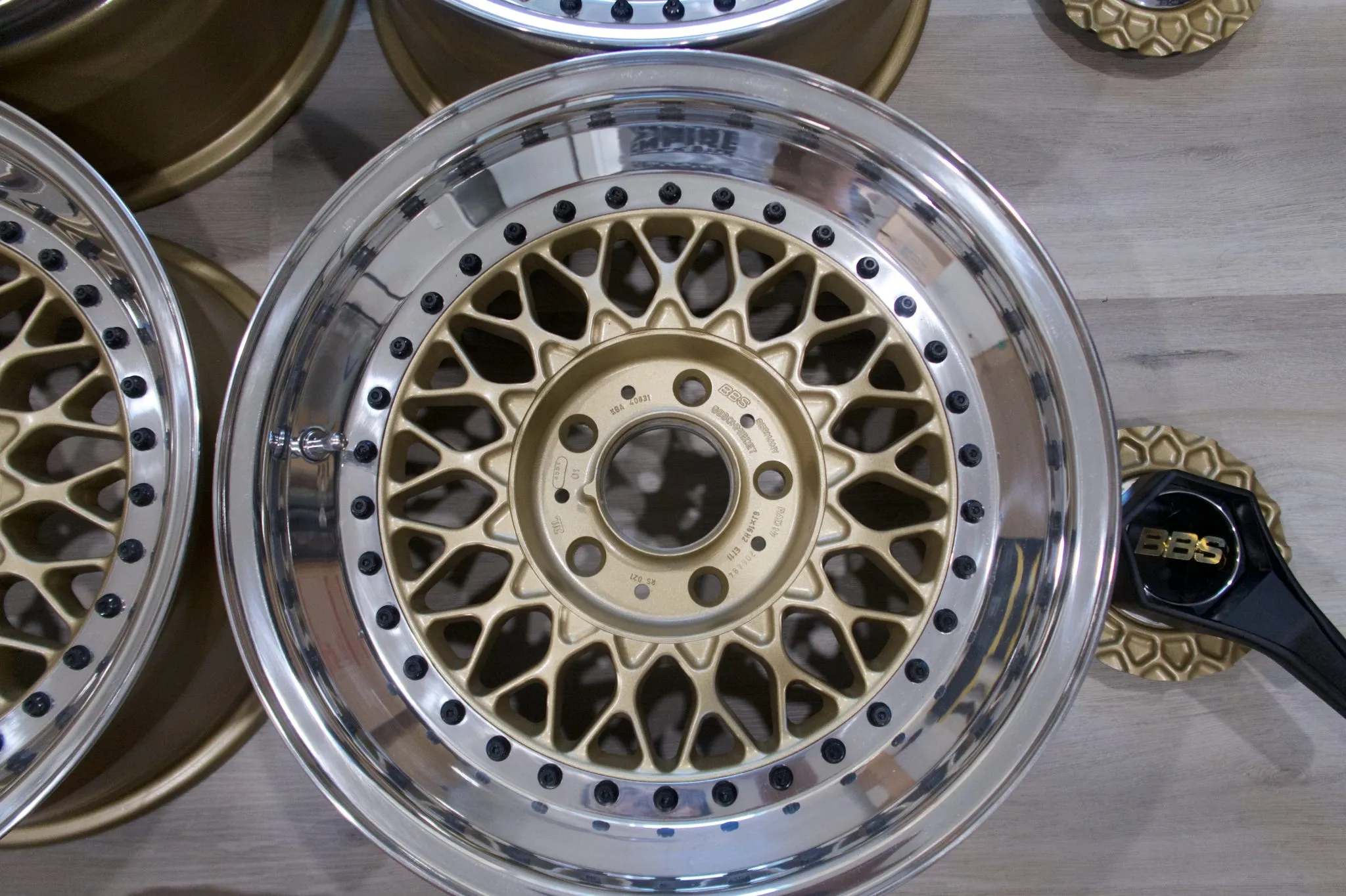 BBS Wheels for BMW E28 | 16x8 ET11 | Gold with Polished Lips | BBS-Logo Center Covers - Image 10
