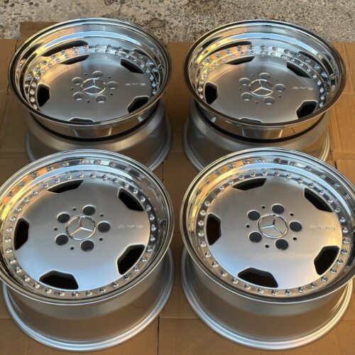 AMG Aero III Wheels by OZ Racing | 17×8.5 & 10″ ET18/ET7 | 5×112 | Staggered Three-Piece | Silver / Polished Lip