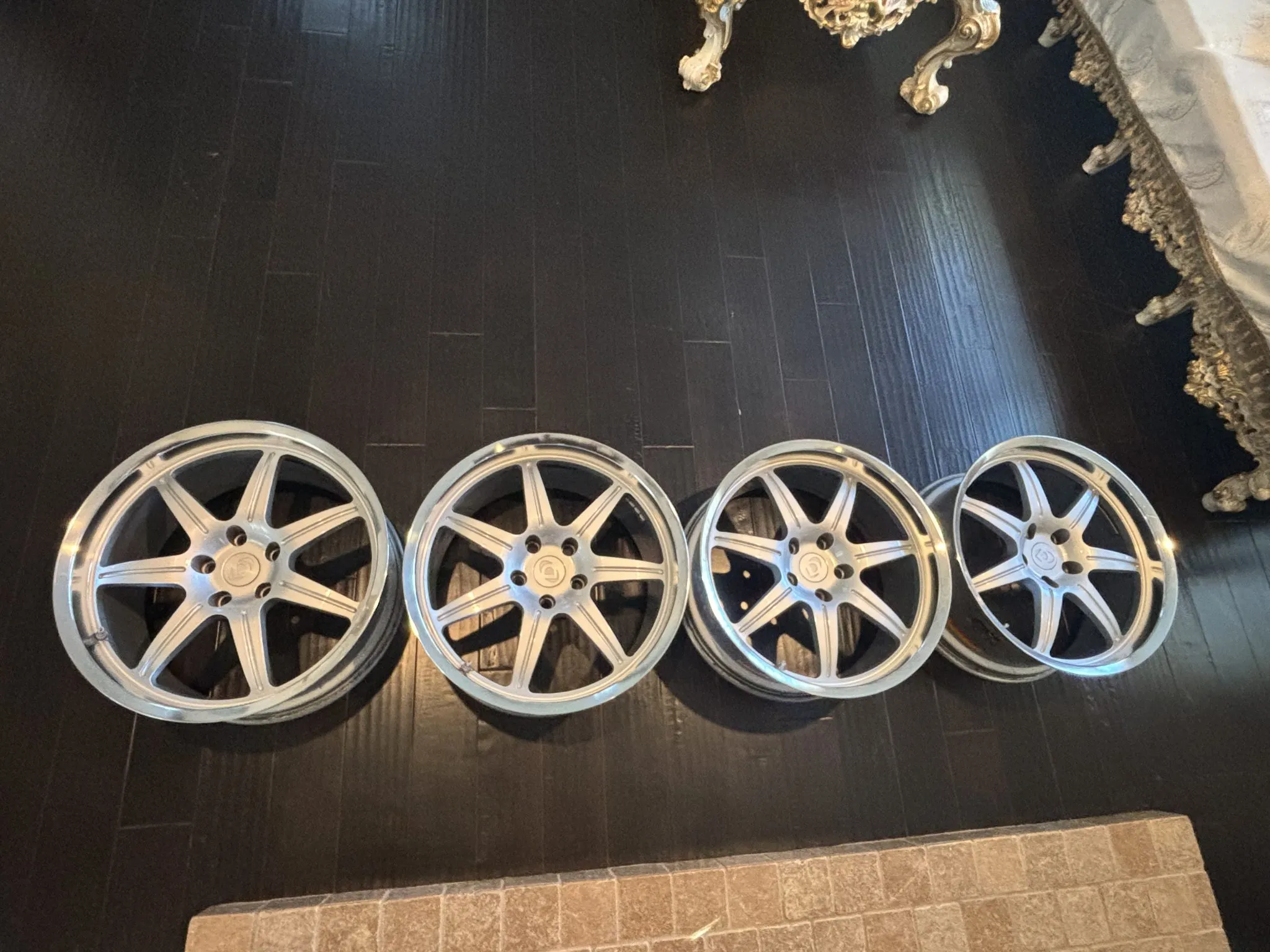 Dinan Champion wheels 19 inch staggered silver polished lip set