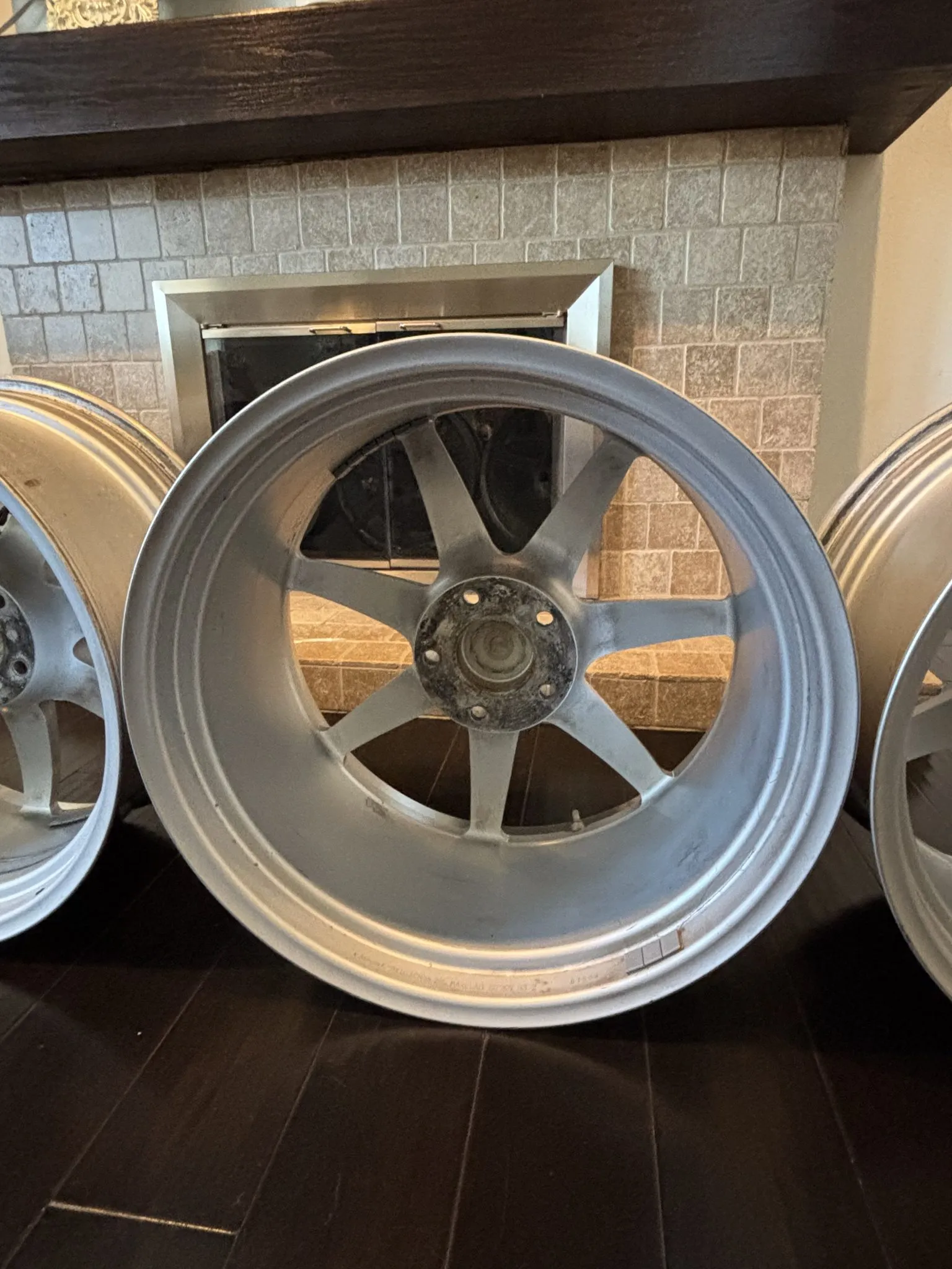 Dinan Champion wheels 19 inch staggered silver polished lip set