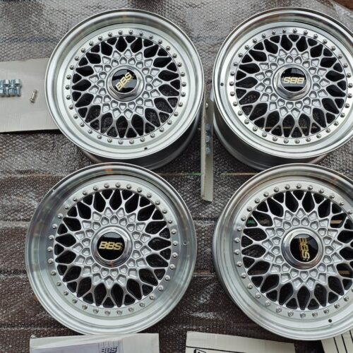 BBS RS 098 Wheels | 16×7″ ET35 | 5×112 | Three-Piece | NOS | Silver / Polished Lip | Made in Germany